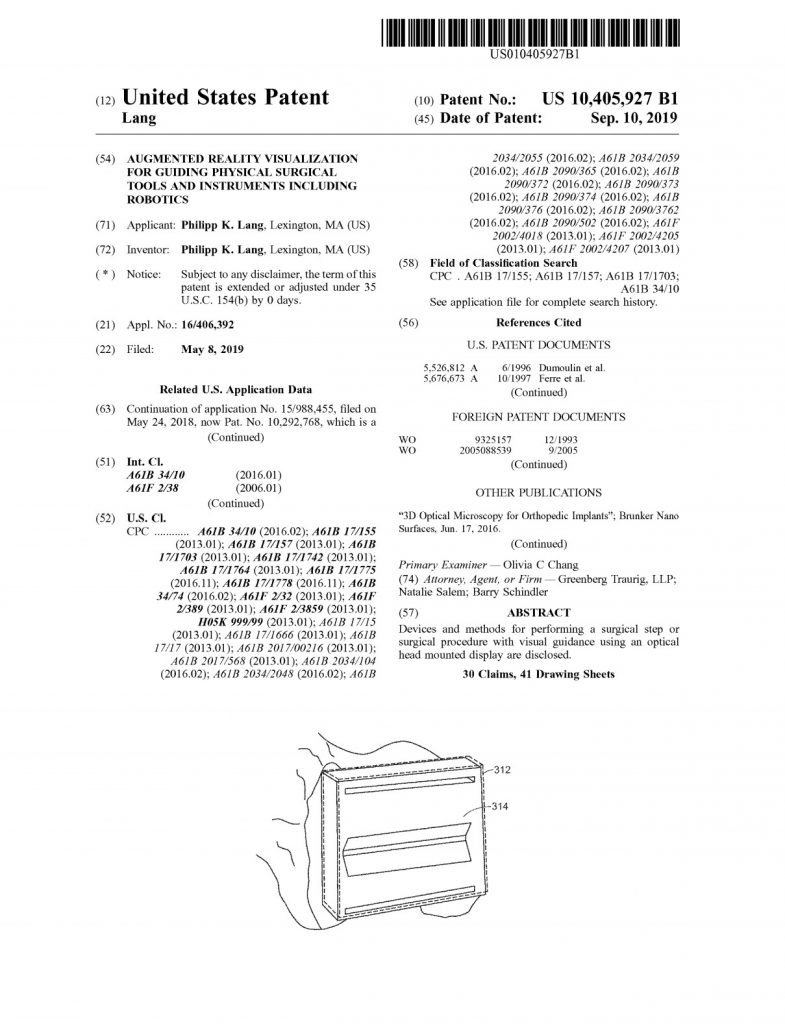 Augmented Reality Visualization for Guiding Physical Surgical Tools and Instruments Including Robotics